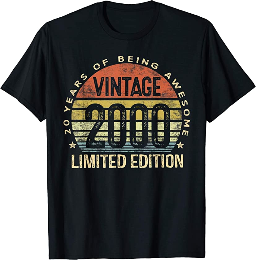 20 Year Old Gifts Vintage 2000 Limited Edition 20th Birthday T-Shirt