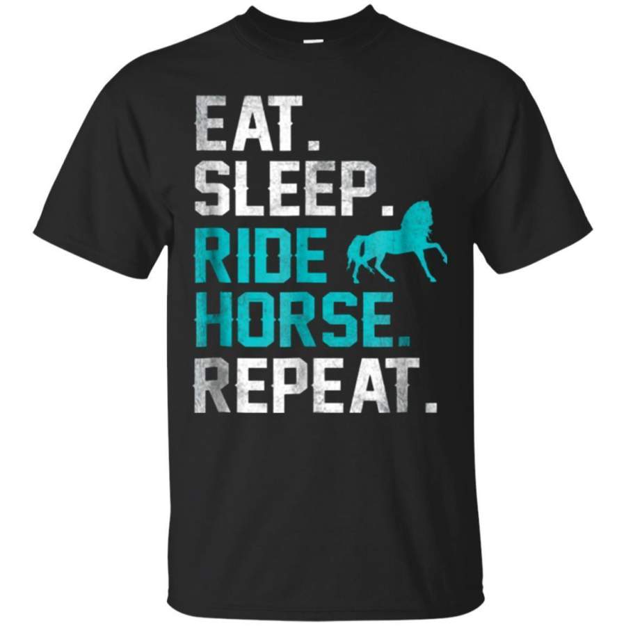 AGR Eat Sleep Ride Horse Repeat Tshirt Horseback Riding Lover Jaq T-shirt