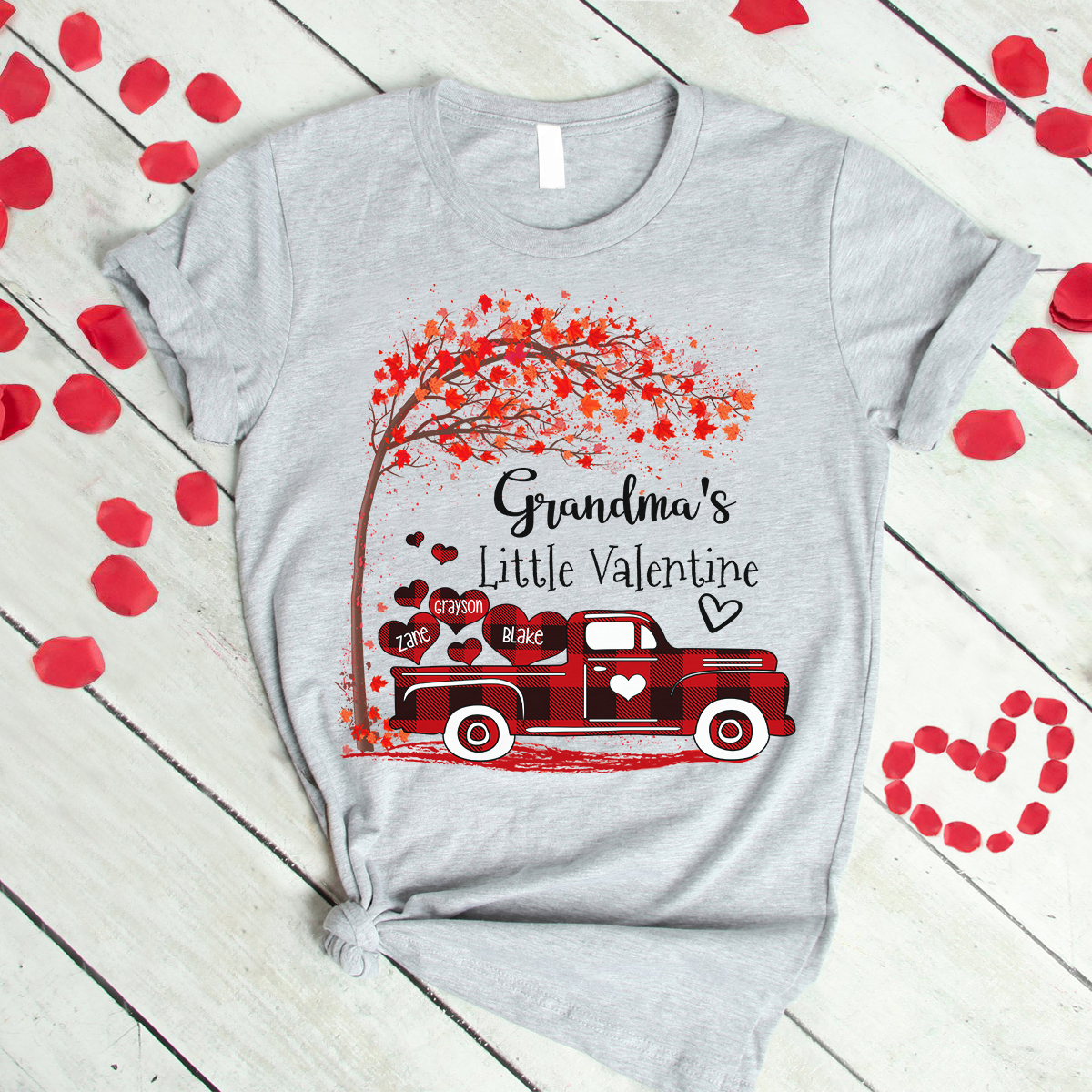 Grandma’S Little Valentine With Grandkids Shirt