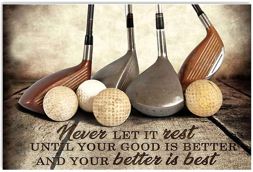 Vintage Golf Never Let It Rest Your Better Is Best Poster Art Print      Home Decor Gift For Men Women Family Friend On Birthday Xmas