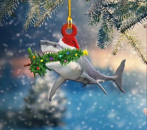 Shark Loves Tree Christmas Merry Christmas – Ornament Orna10Min011021