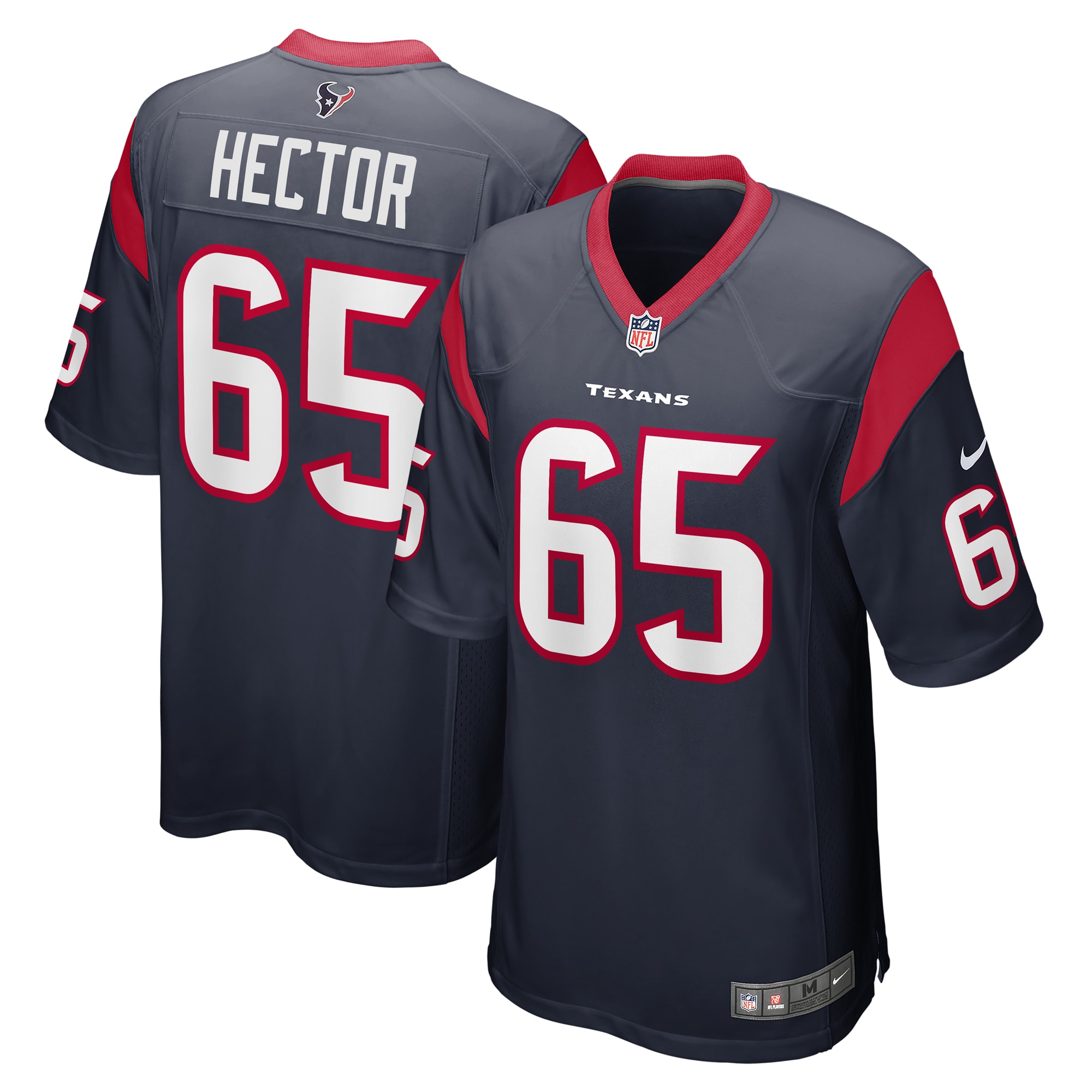 Men’s Houston Texans Bruce Hector  Navy  Game Jersey