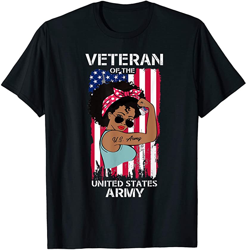 African American Army Veteran Female Shirt, Melanin US Army T-Shirt