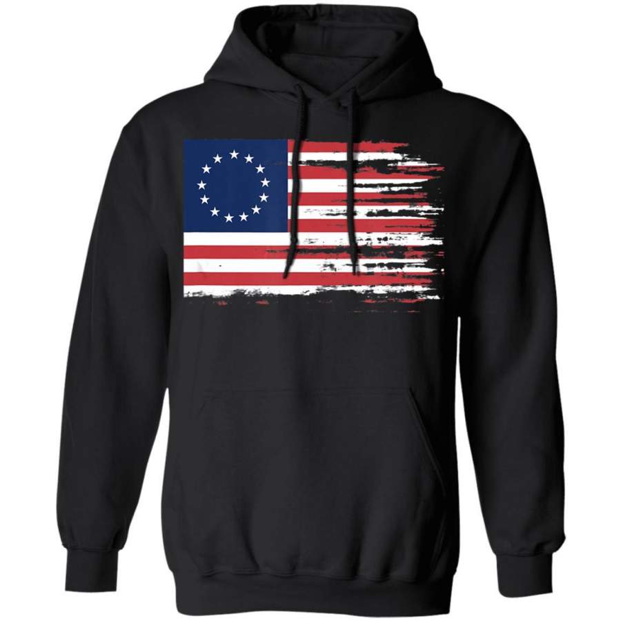 4th of July Patriotic Betsy Ross battle flag 13 colonies Hoodie