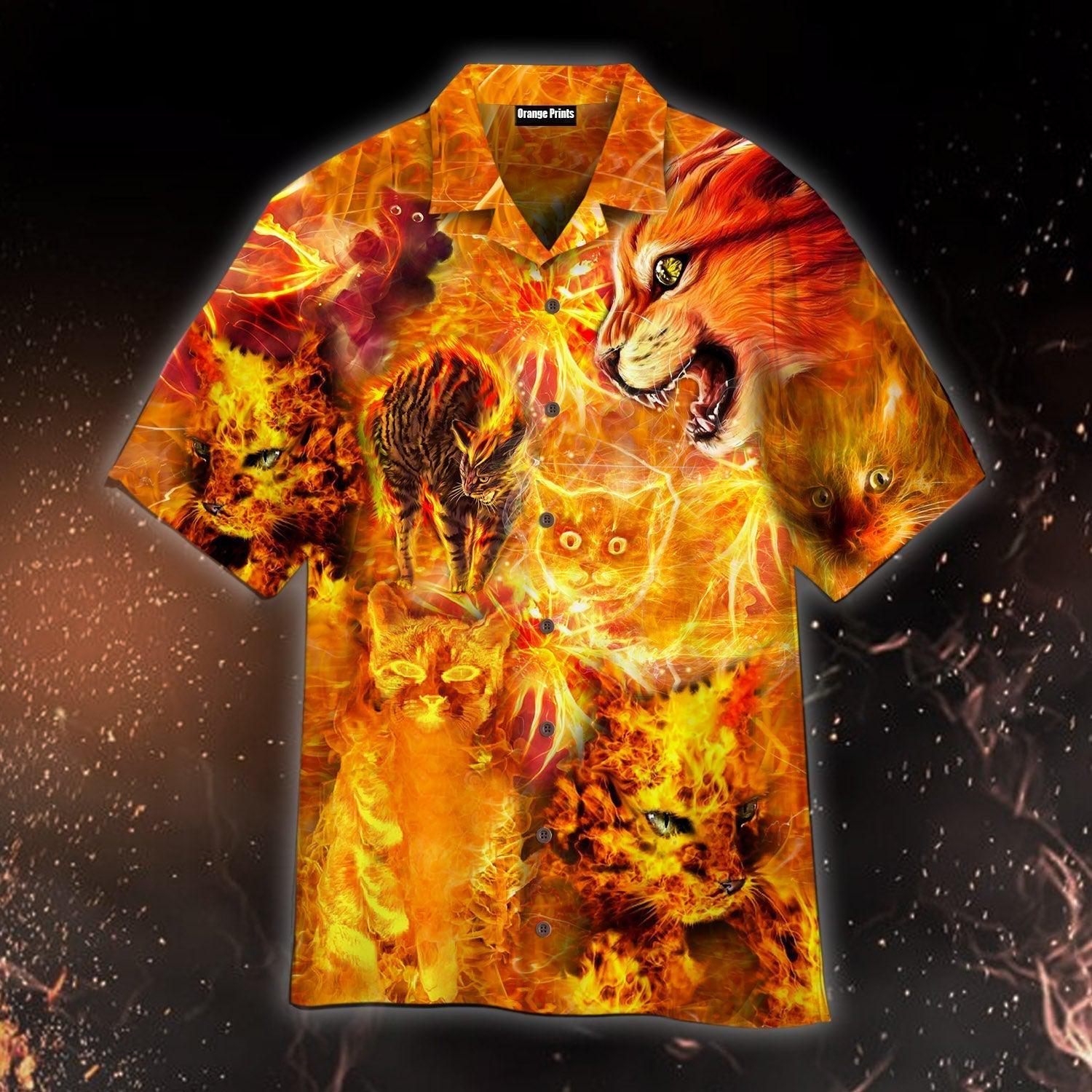 Cat Playing With Fire Hawaii Shirt For Men And Women Ha20889