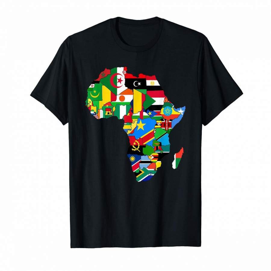 Africa map t-shirt African Country Flag Collage t-shirt