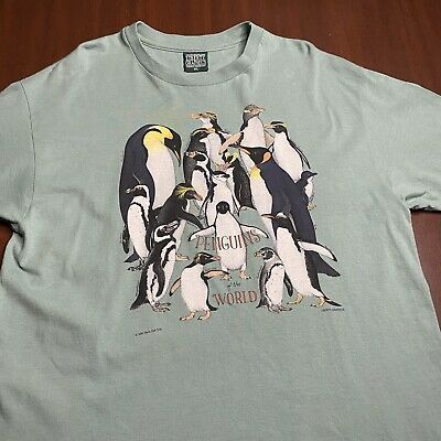 Vintage 1994 Penguins Of The World Shirt Mint Vtg Birds Flight Alaska Names Shirt