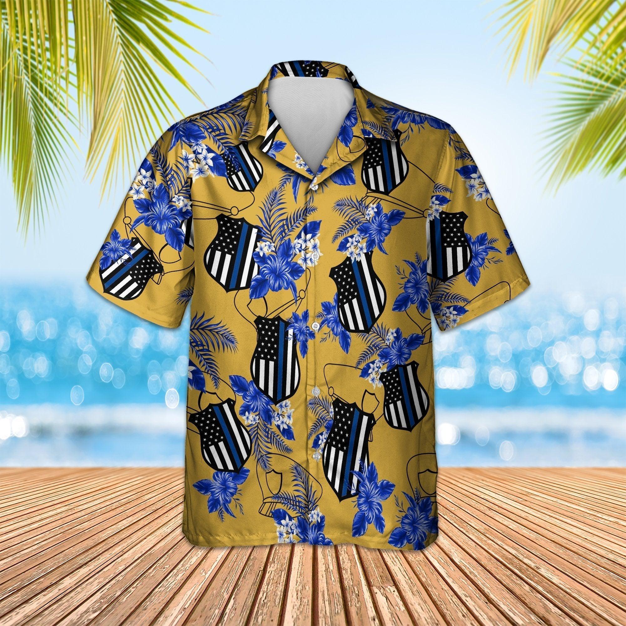 Thin Blue Line Hawaiian Shirt Police Seamless Pattern For Men Women Ha30197