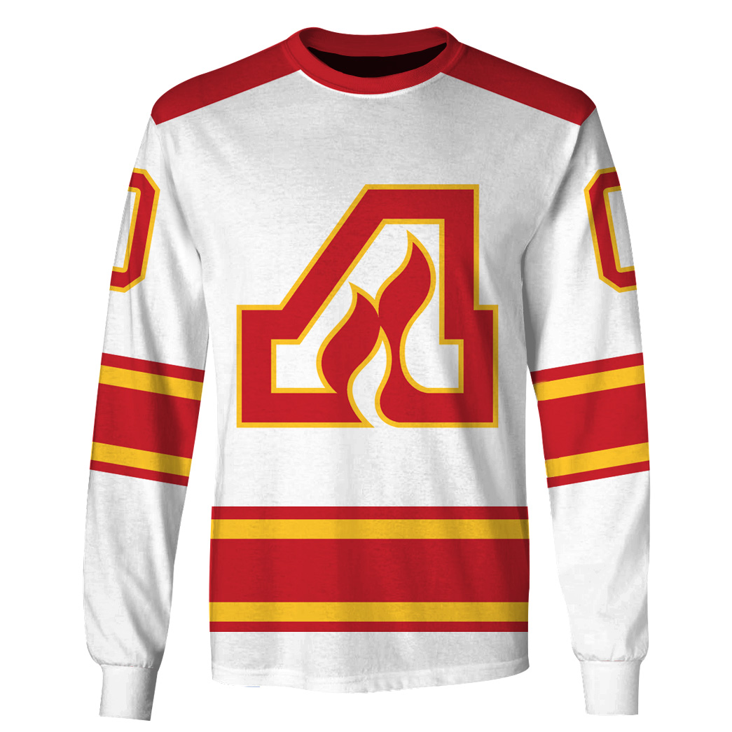 Calgary Flames Custom Name Number 70S Vintage Away Jersey Gift For Fan 3D Full Printing Sweatshirt