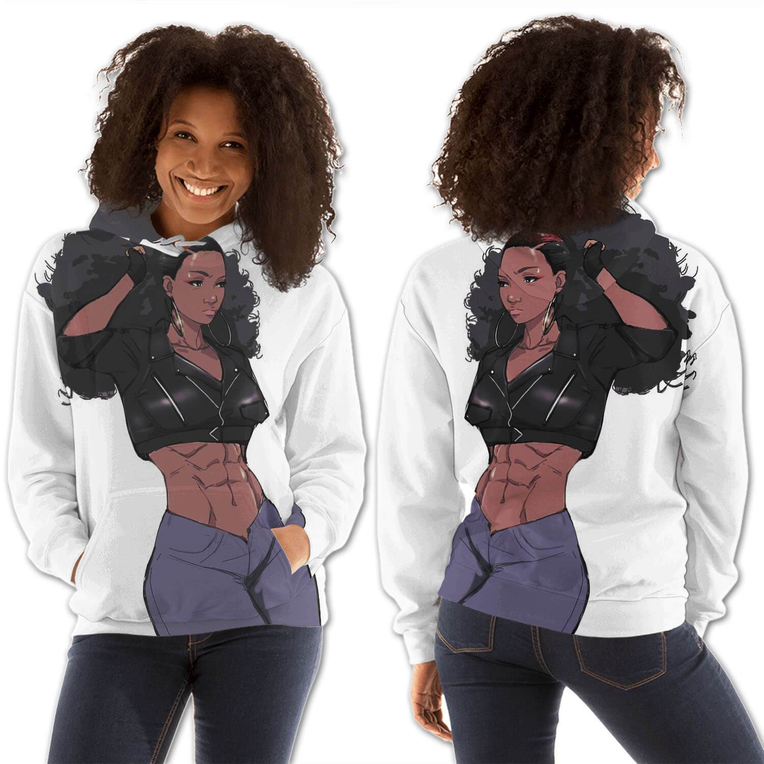 African American Hoodies Pretty Black Girl All Over Print Womens Hooded Sweatshirt African American Fashion BPS22585