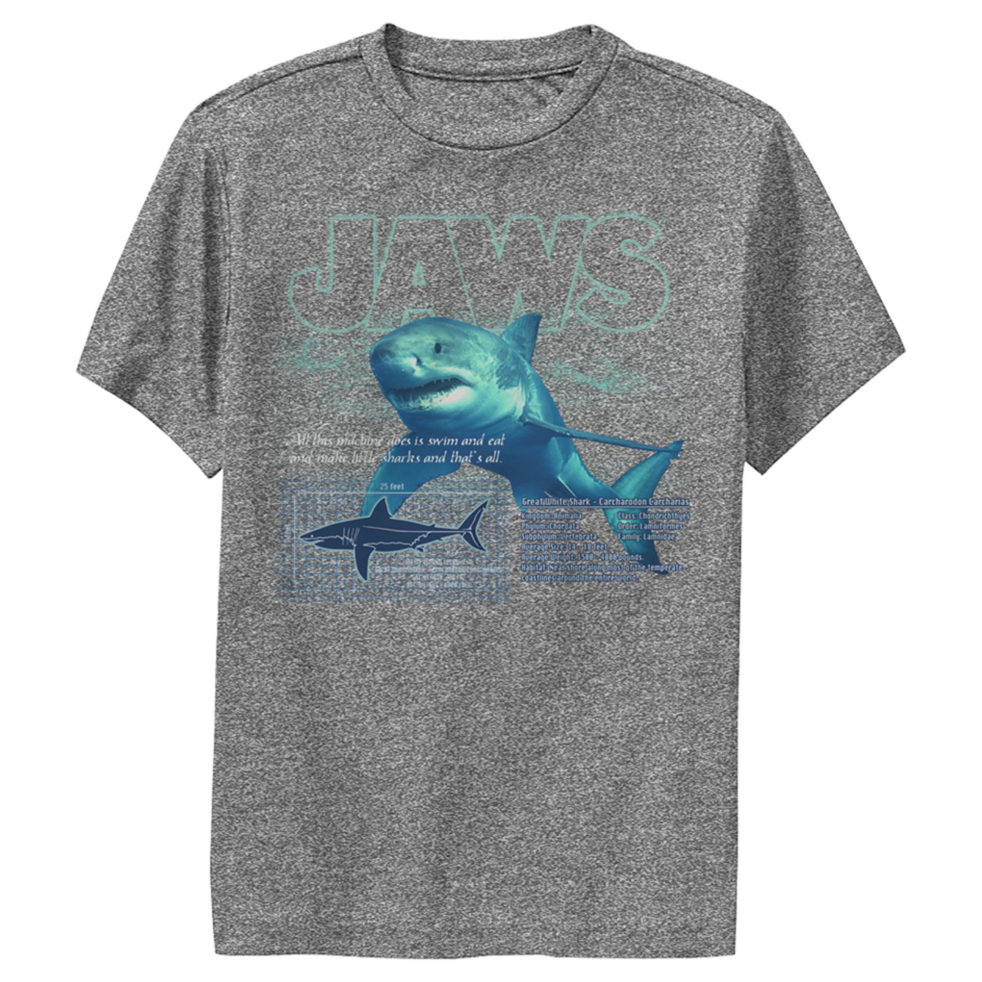 Boy’S Jaws Shark Blueprint Performance Tee