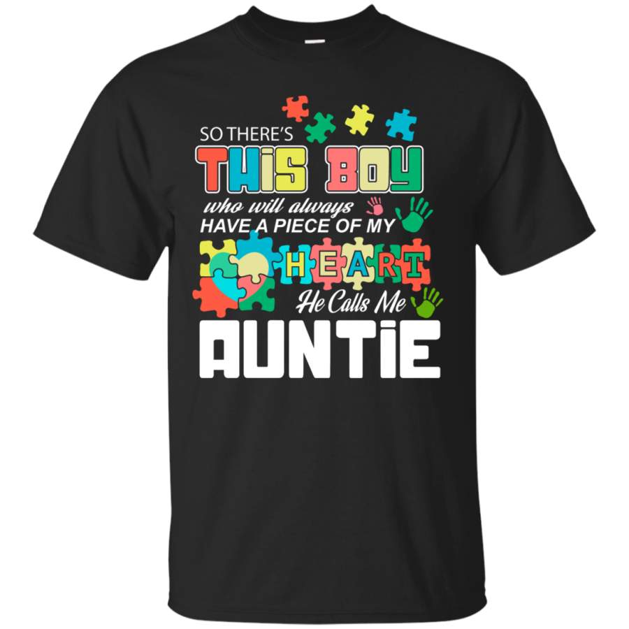 AGR Autism Boy Call Me Auntie Autism Aunt Support My Nephew Tee