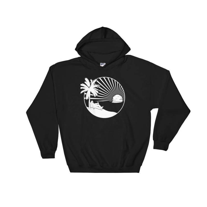 Bigfoot On The Beach Retro Hooded Sweatshirt| Hoodie Gift | Retro Vintage Hipster Travel Mens Womens Sweatshirt