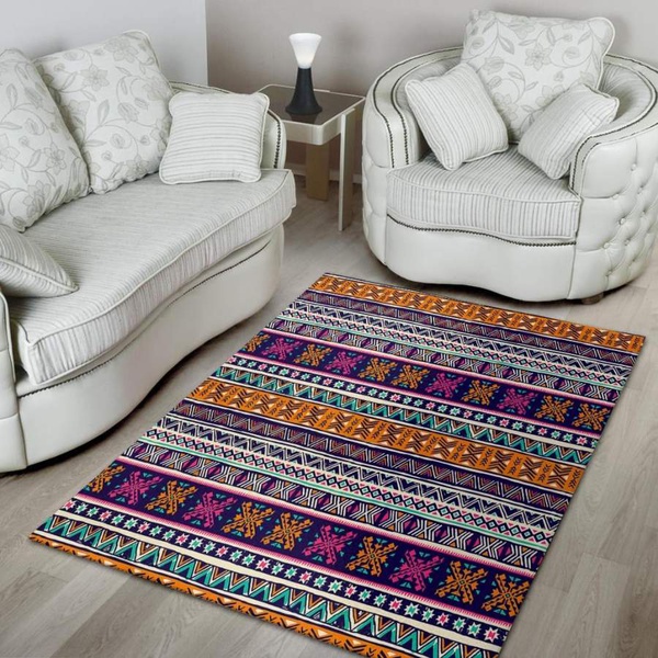 Multicolor Native Aztec Geometric Hipster Area Rug