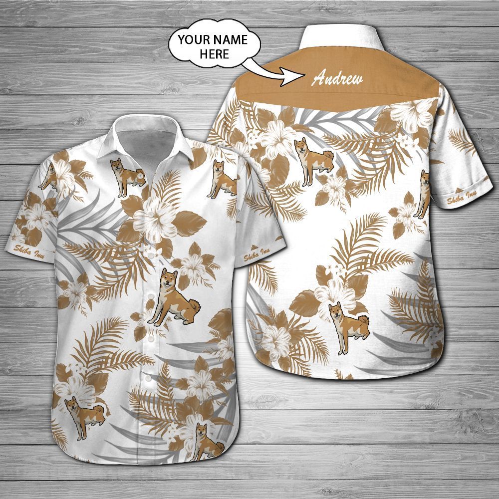 Shiba Inu Custom Name Hawaii Shirt 201 Ha65148