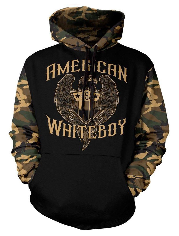 American Whiteboy Black Camo Hoodie 3D