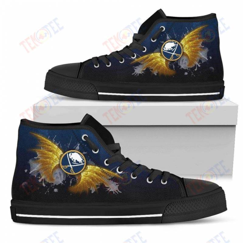 Mens Womens Buffalo Sabres High Top Shoes Angel Wingstop Quality TMT988