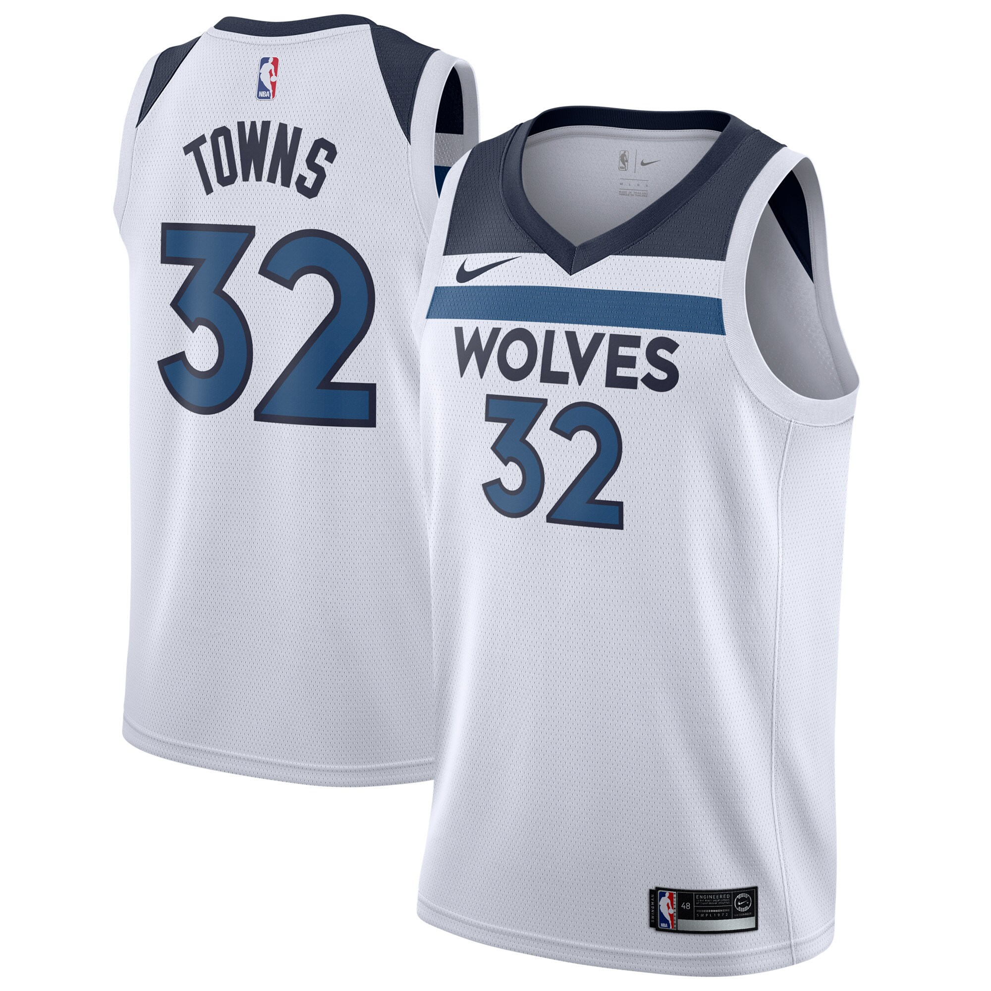 Karl-Anthony Towns Minnesota Timberwolves Swingman Jersey White – Association Edition