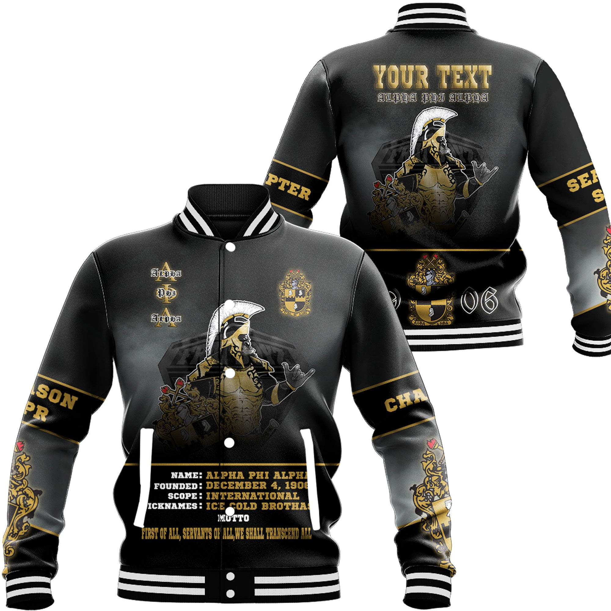 Africazone Clothing – Alpha Phi Alpha Motto Baseball Jackets A35 ...