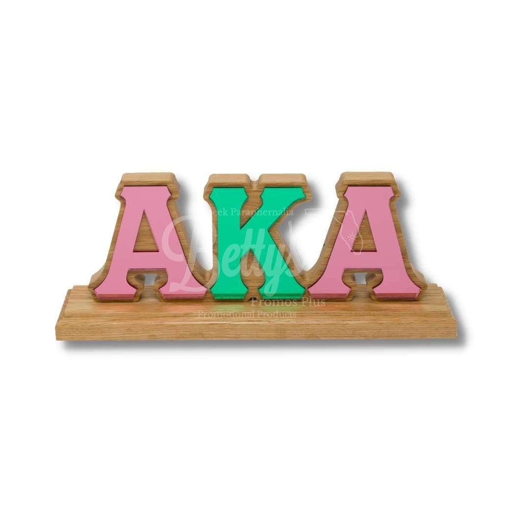 Alpha Kappa Alpha Aka Greek Letters Wooden Desk Ornament