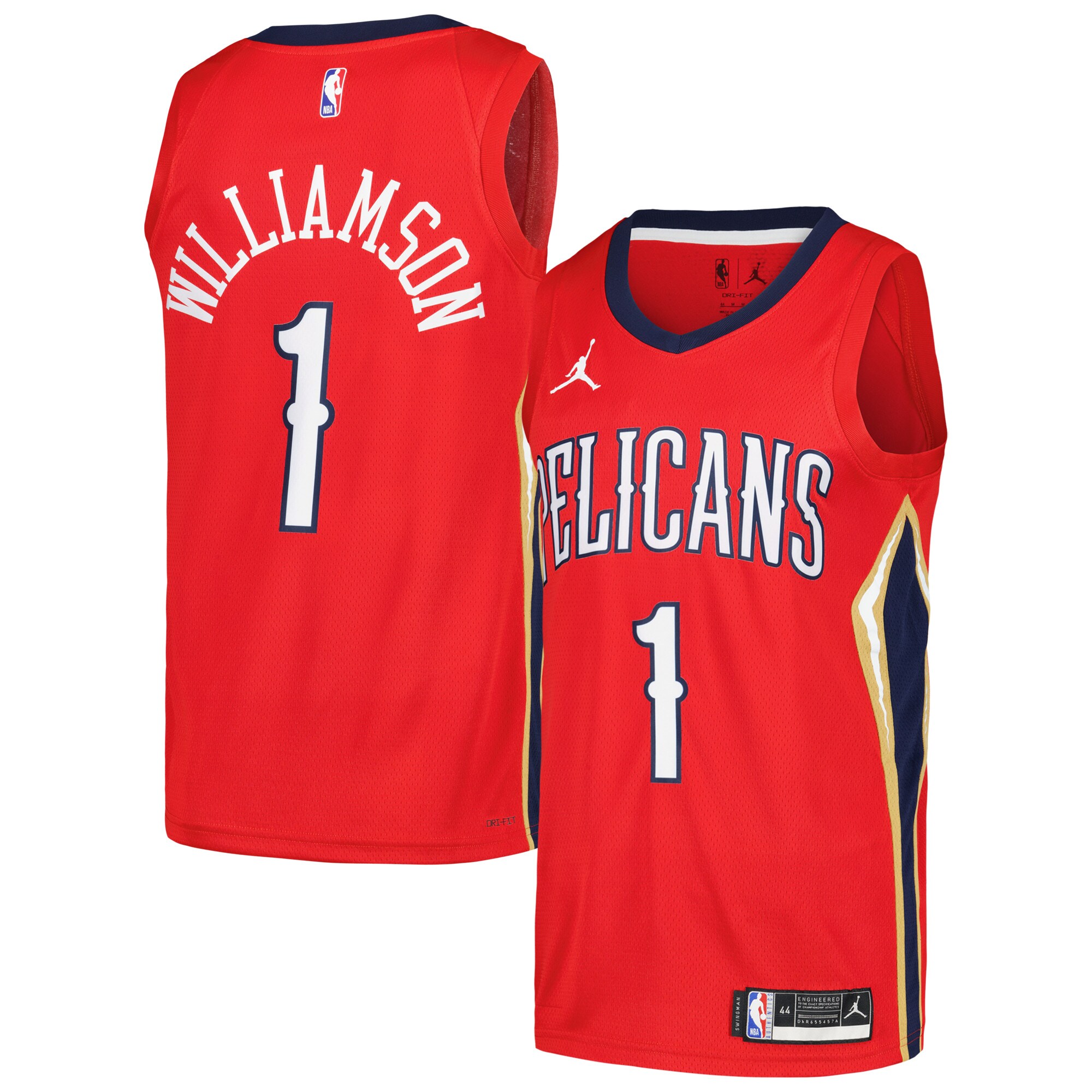 Zion Williamson New Orleans Pelicans Jordan Brand Swingman Player Jersey – Statement Edition – Red 2