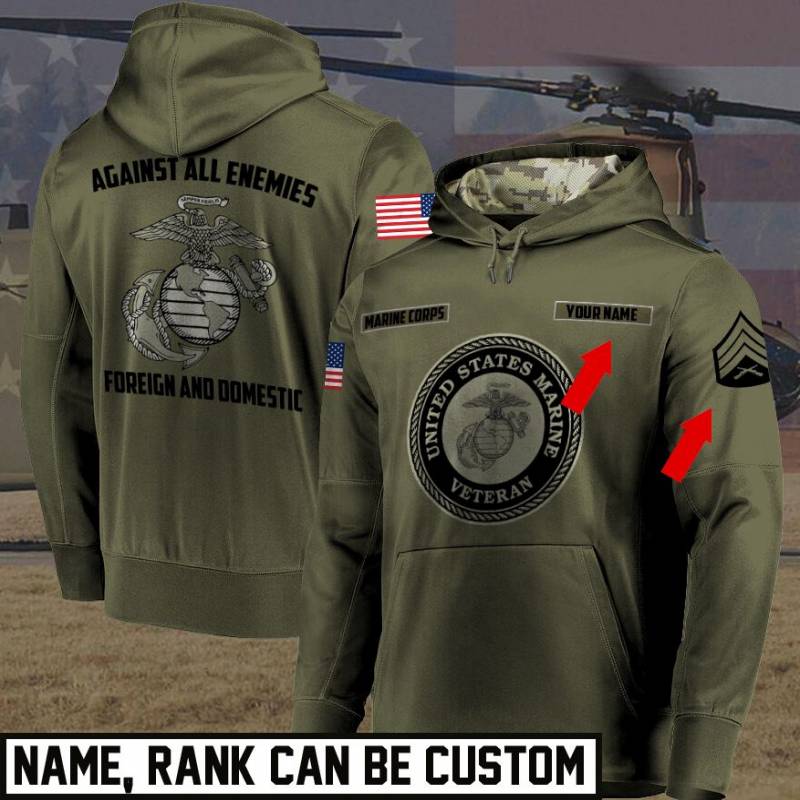 United States MARINE CORPS Pullover Hoodie Customize TBD272007HD02-MR