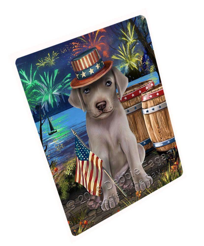 4Th Of July Independence Day Fireworks Weimaraner Dog At The Lake Blanket Blnkt77322