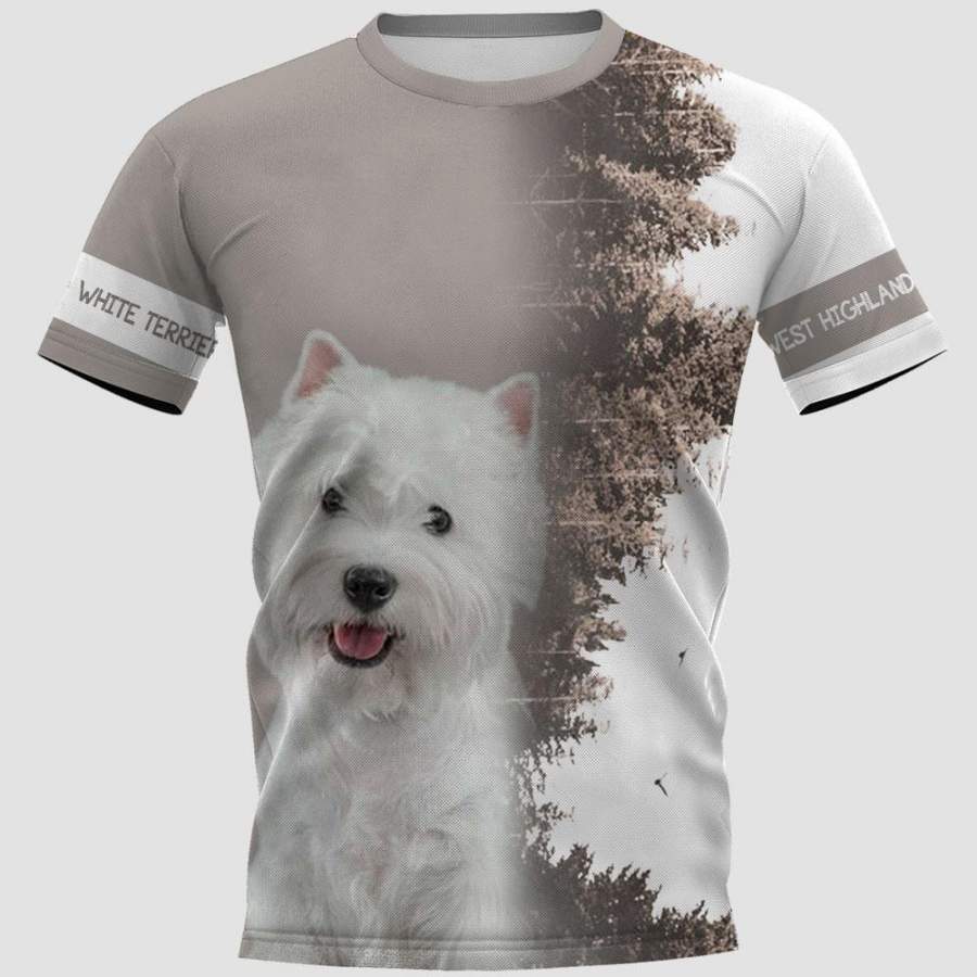 WEST HIGHLAND WHITE TERRIER 3D Zip Hoodie and T-shirt Full Printing