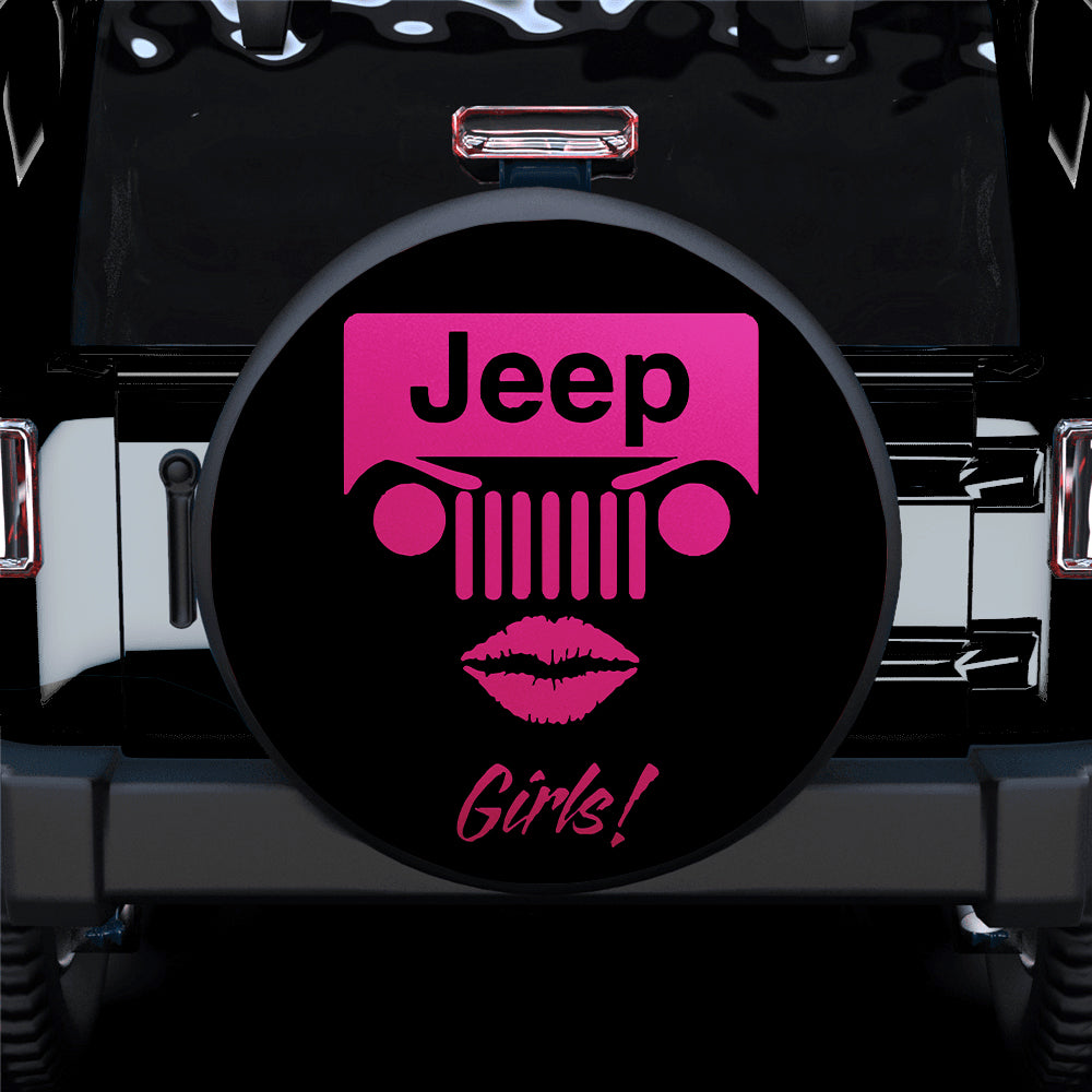 Jeep Girl Pink Car Spare Tire Cover Gift For Campers