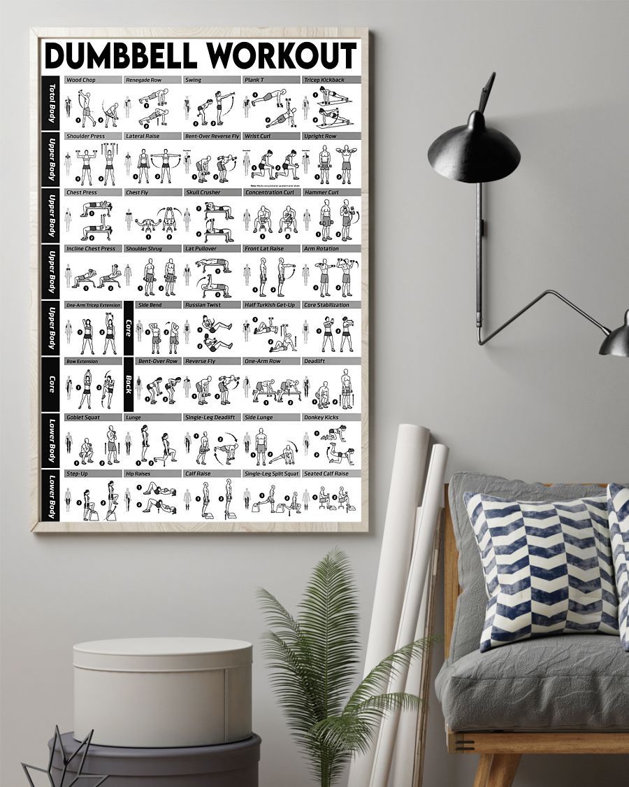 Fitness Dumbbell Workout Vertical Canvas And Poster | Wall Decor Visual Art