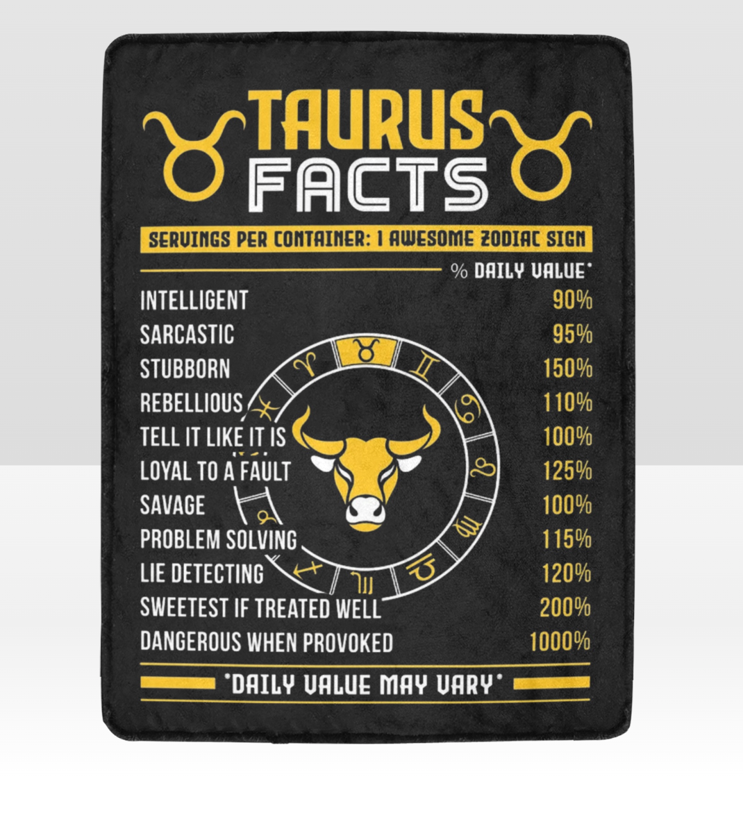 Taurus Blanket, Taurus Nutrition Facts, Gift For Taurus, Taurus Birthday Gift, Taurus Birthday Blanket