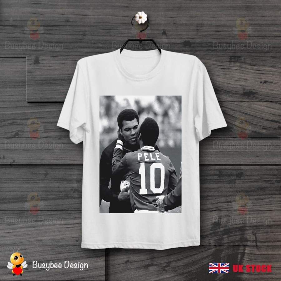 Mens Pele And Muhammed Ali Clay Meet Football Boxer Vintage T Shirt