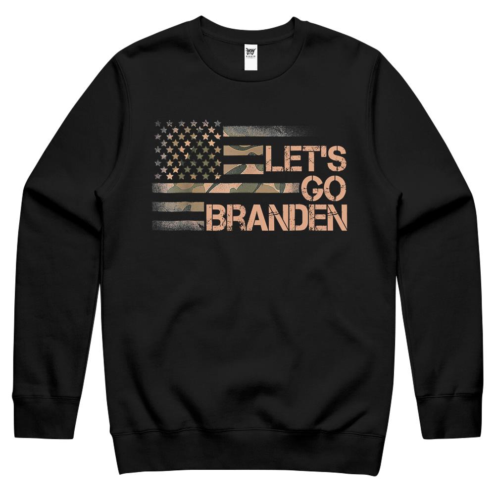 Let’S Go Braden Brandon Us Flag Tee Funny Trendy Sarcastic 2 Crewneck Sweatshirt