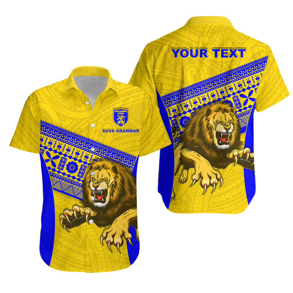 (Custom Personalised) Suva Grammar Fashion Hawaiian Shirt Fiji School Version Lion Gold Lt13