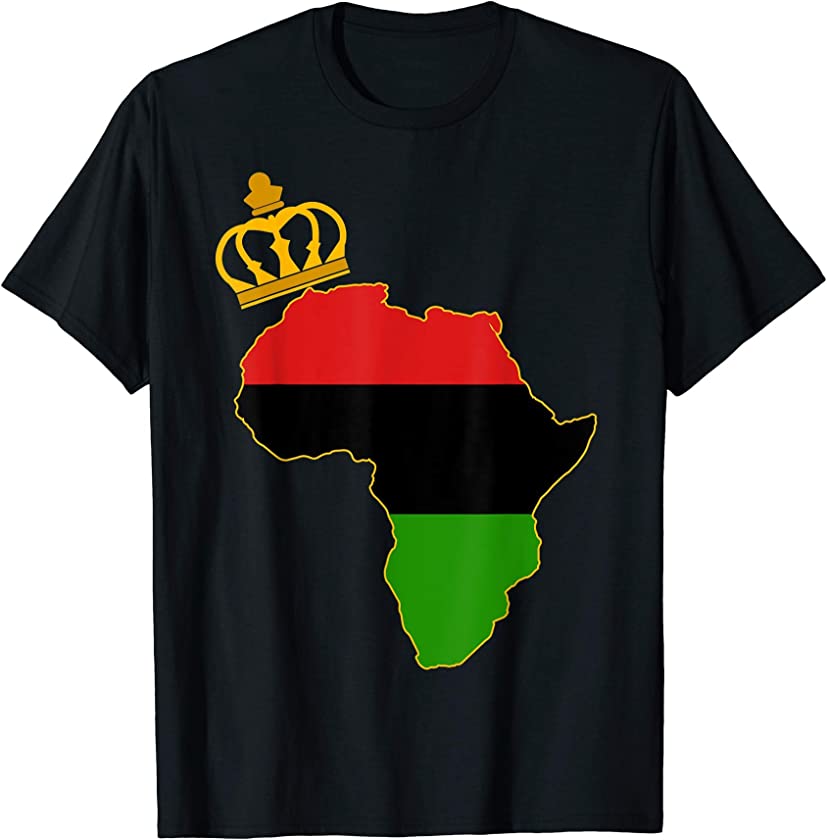 Queen Pan-African Black Liberation Flag Map Race Gift Idea T-Shirt