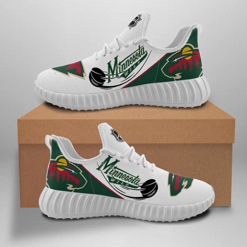 Minnesota Wild New Hockey Custom Shoes Sport Sneakers Minnesota Wild Yeezy Boost