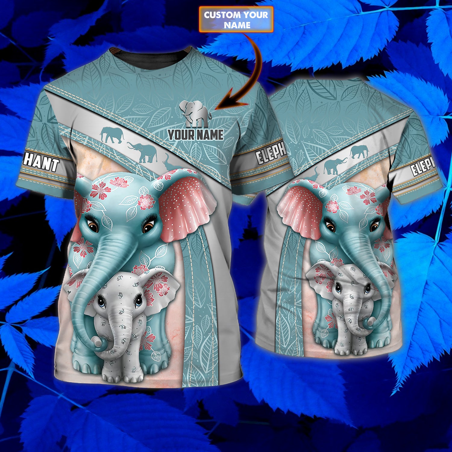 Elephants – Mommy And Baby 3D Tshirt – Urt96