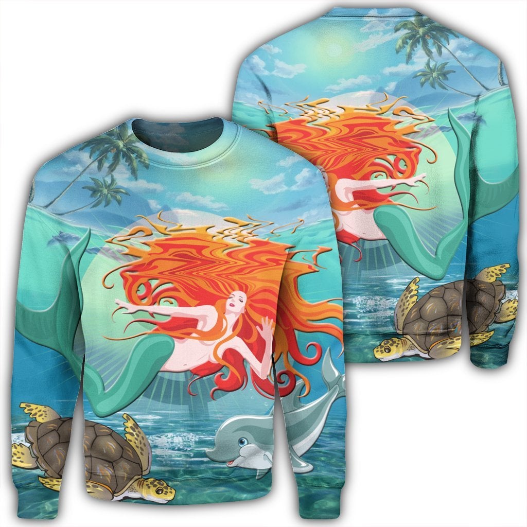 Hawaiian Mermaid Turtle Dolphin Polynesian Sweatshirt – Ah