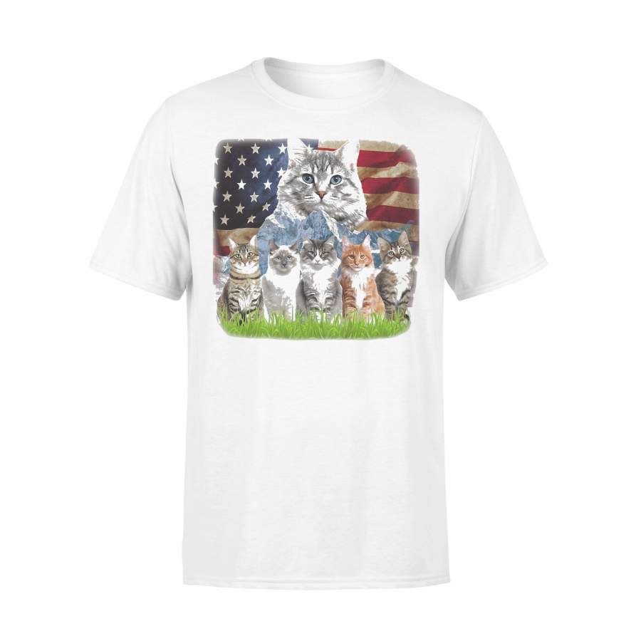 Official Cats Mountain American Flag T-shirt