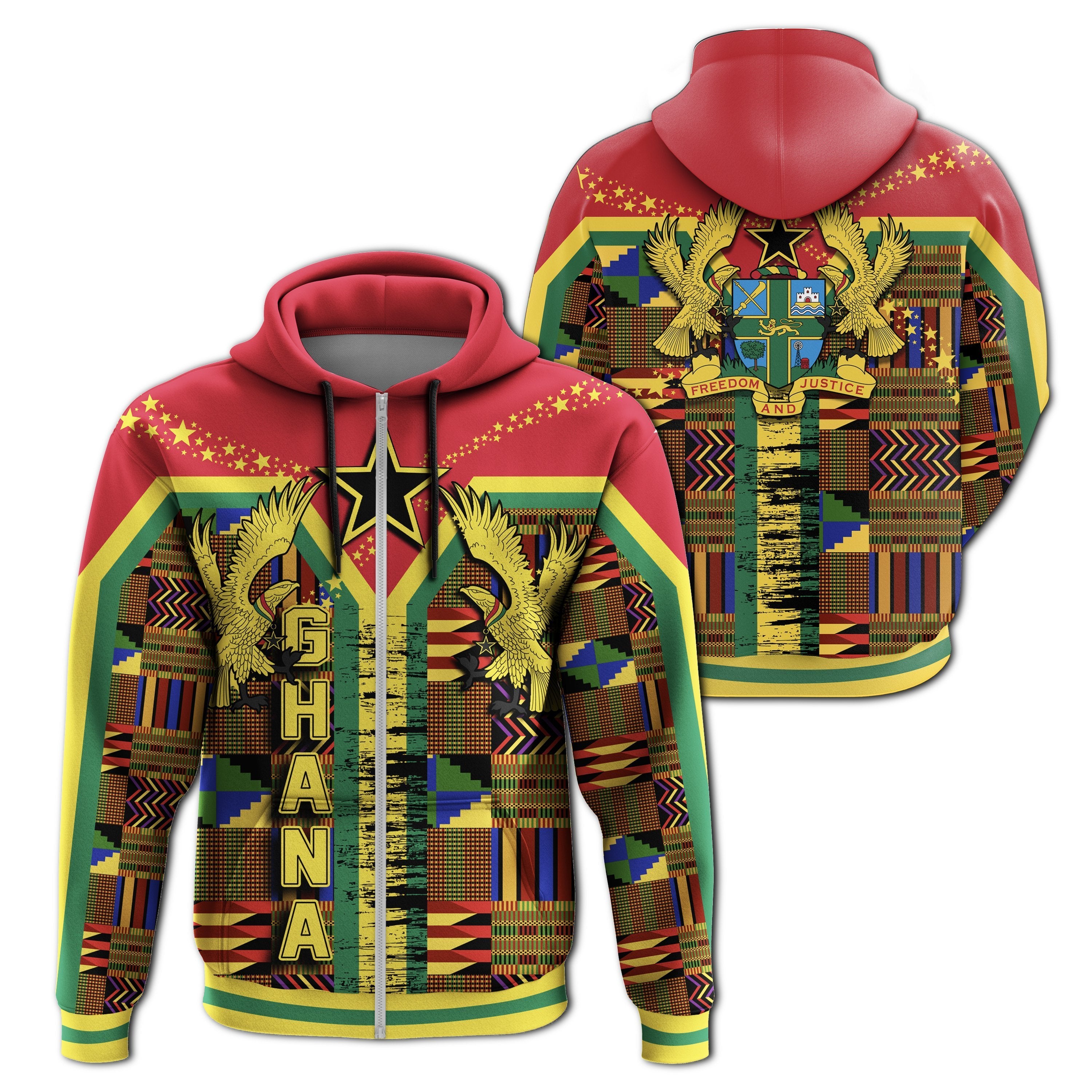 Greek Life Hoodie – Ghana Kente Style Zip Hoodie