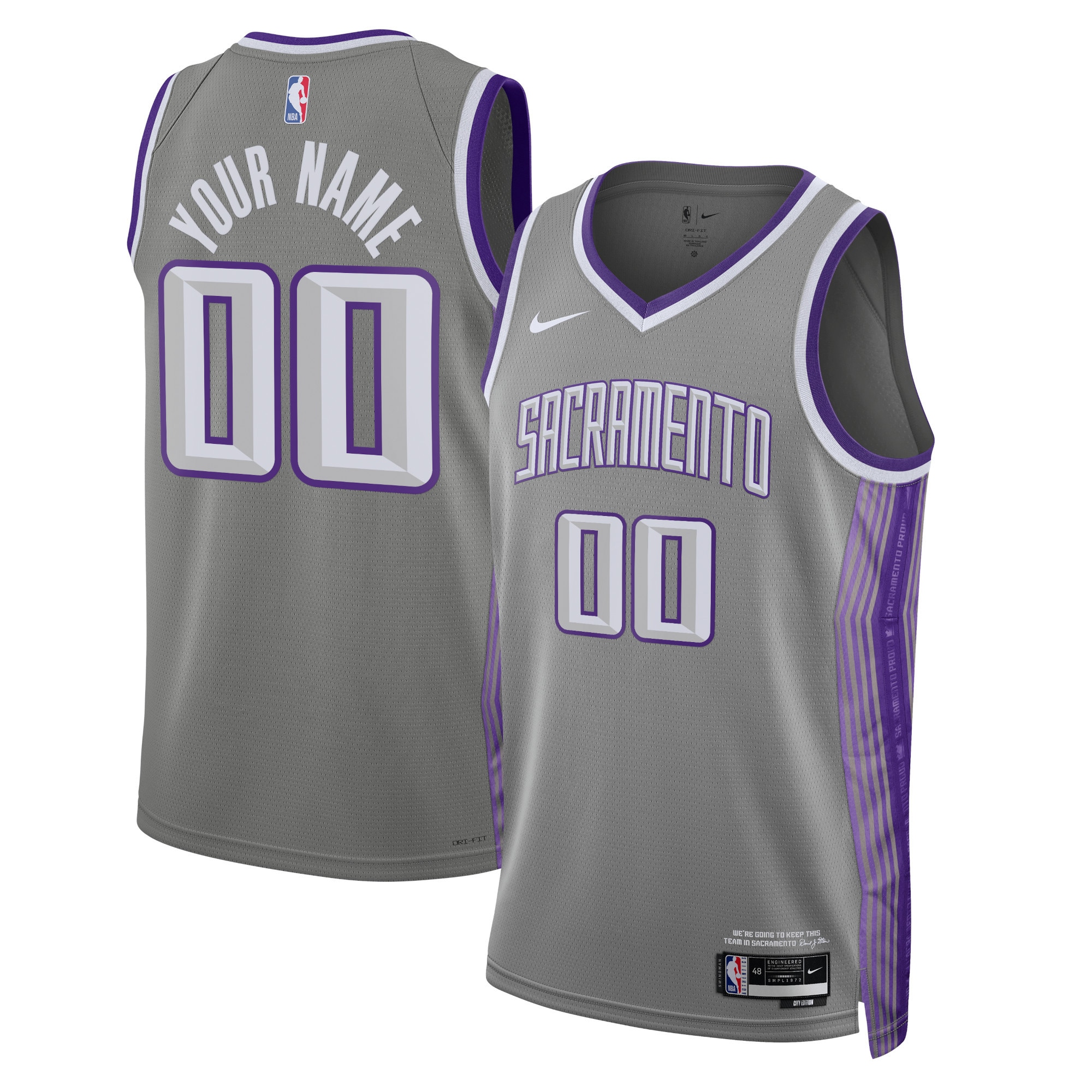 Sacramento Kings Unisex 2022/23 Swingman Custom Jersey – City Edition – Black