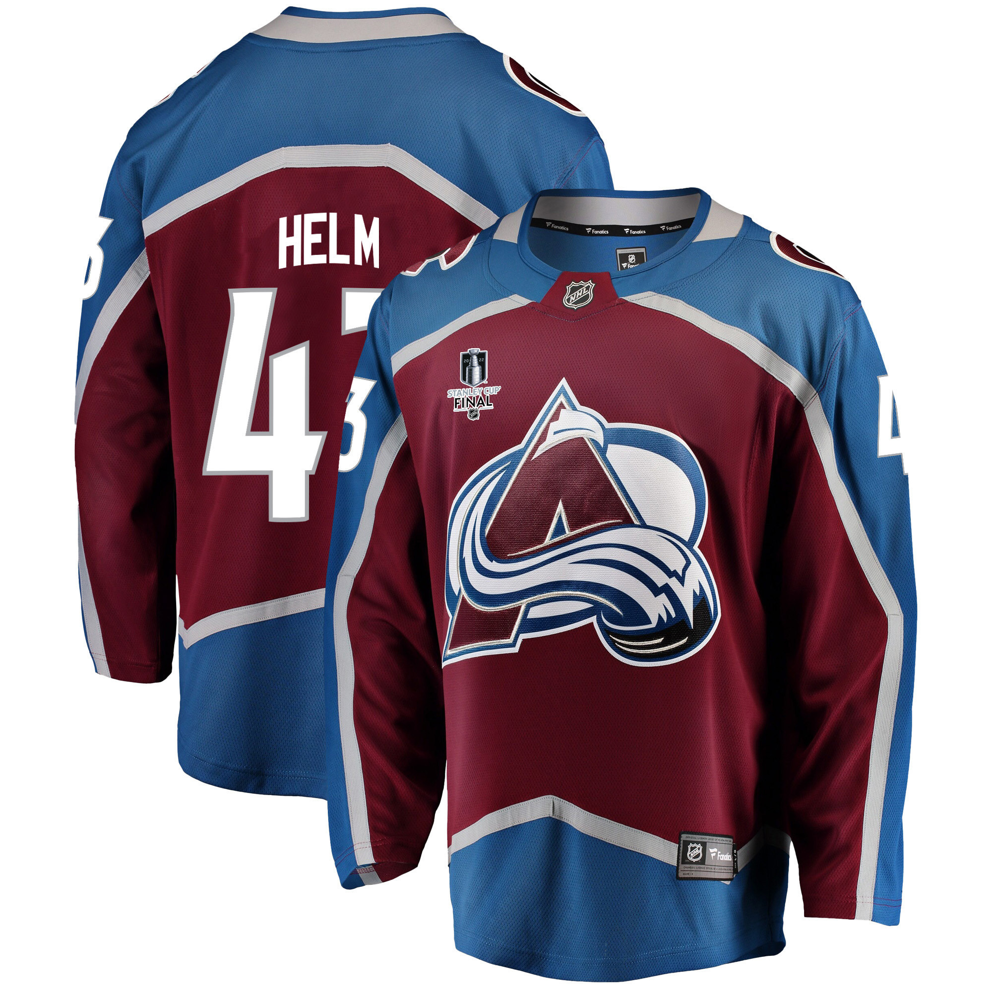 Colorado Avalanche Darren Helm 43 Home 2022 Stanley Cup Final Breakaway Men Jersey – Burgundy