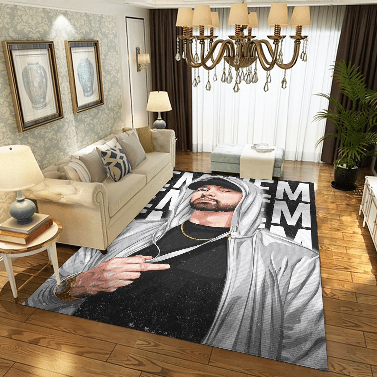 Eminem 1 Music Area Rug Carpet, Living Room  Rug – Christmas Gift Us Decor