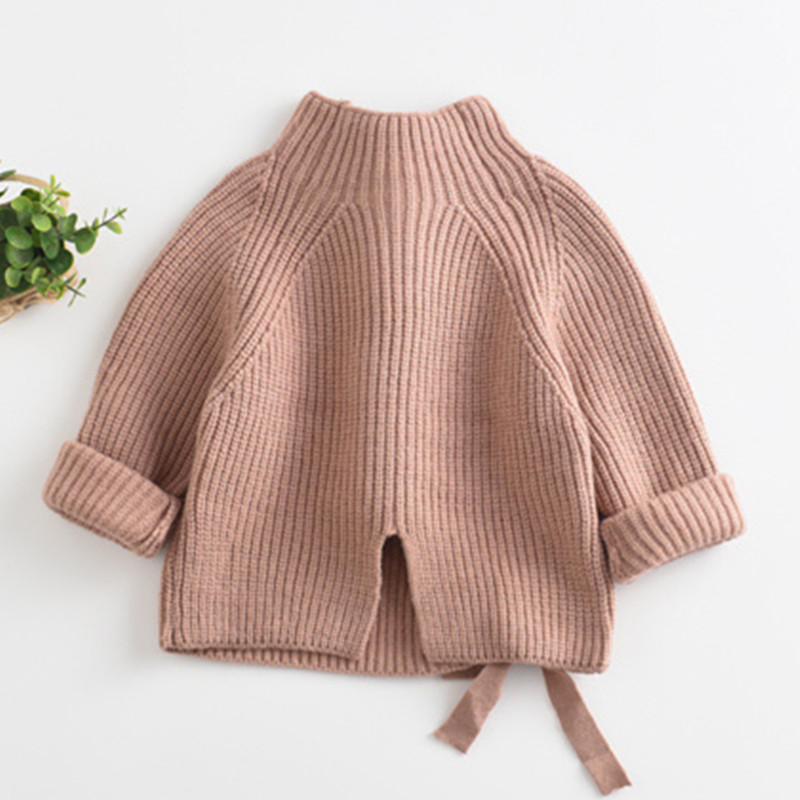 Children Baby Sweaters Solid Color Turtleneck Boys and Girls Sweaters Knit Kids Pullover Casual Baby Girl Clothing 1-5 Y alx