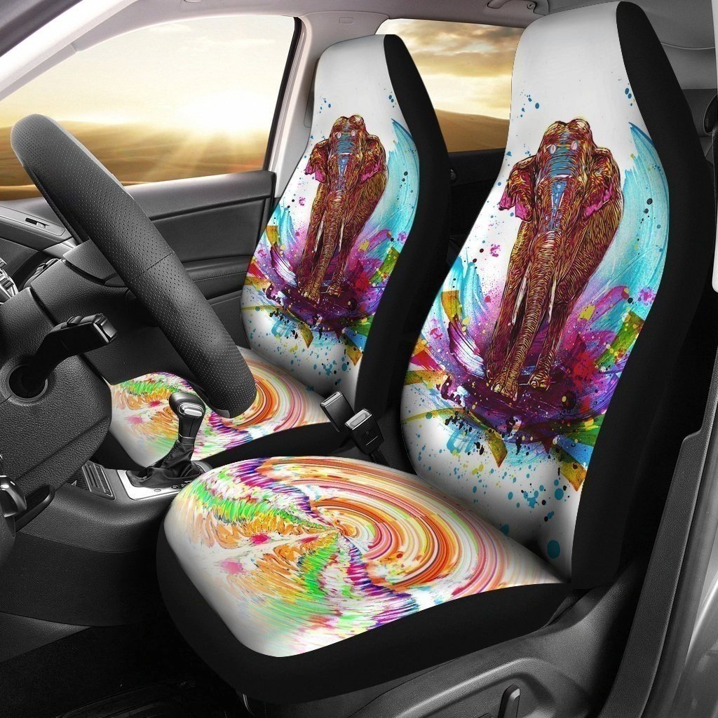 Elephant Colorful Car Seat Covers