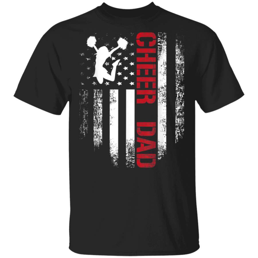 Vintage Cheer Dad American Flag For Father’s Day Gift T Shirt