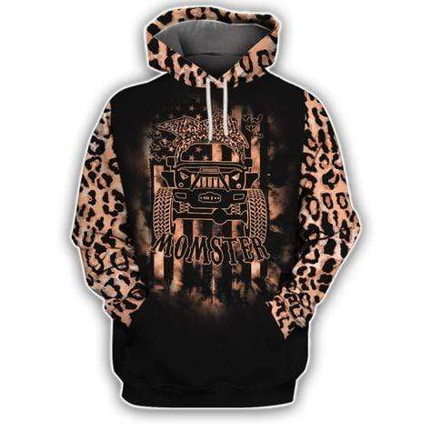 Black Jeep Monster Halloween Leopard Black 3D Print Healthy Fabric Polyester Hoodie