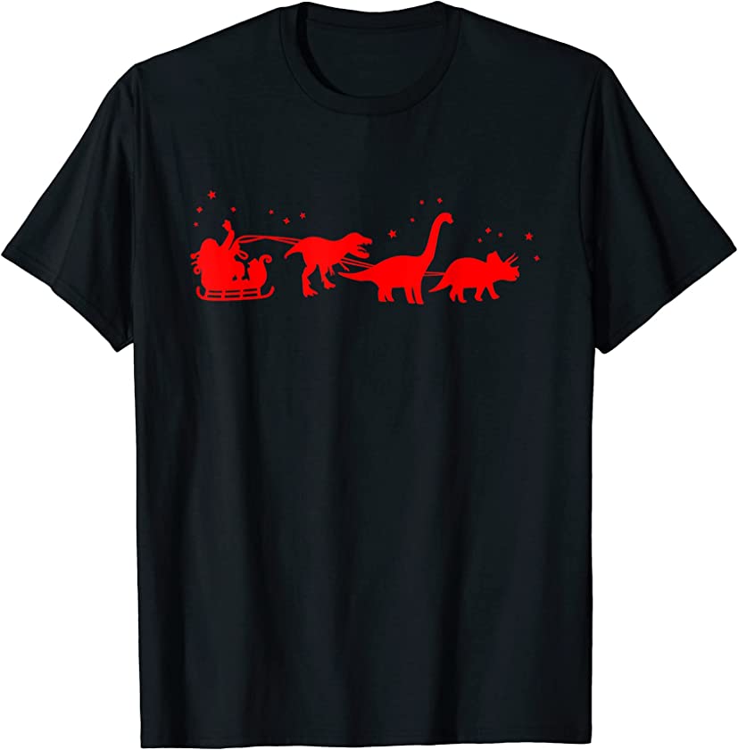 Christmas Dinosaur Sleigh Ride Xmas T-Rex Santa Christmas T-Shirt