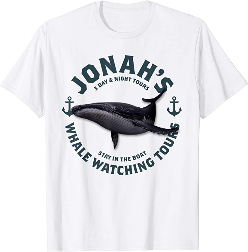 Jonah’s Whale Watching Tours Funny Cute Christian Pun Tee T-Shirt