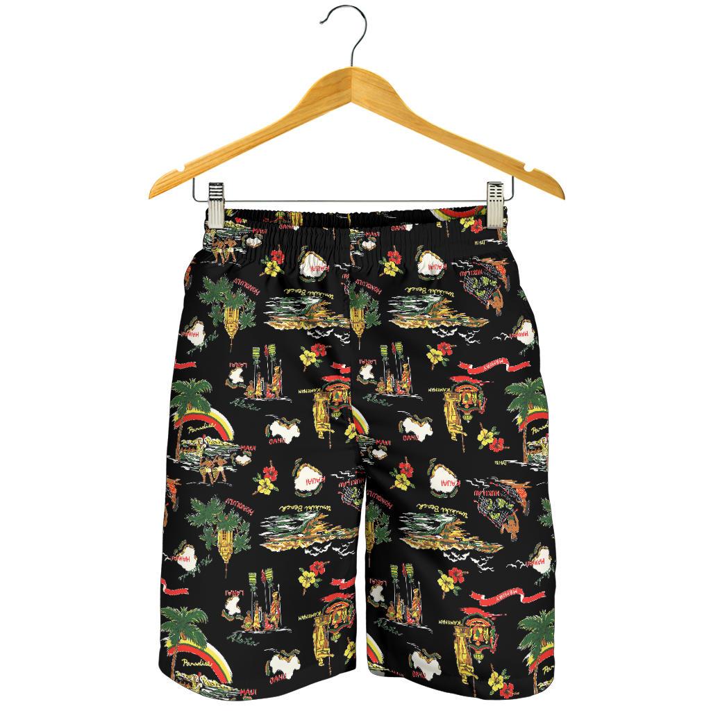 Hawaii Island Themed Print Mens Shorts Ha60705